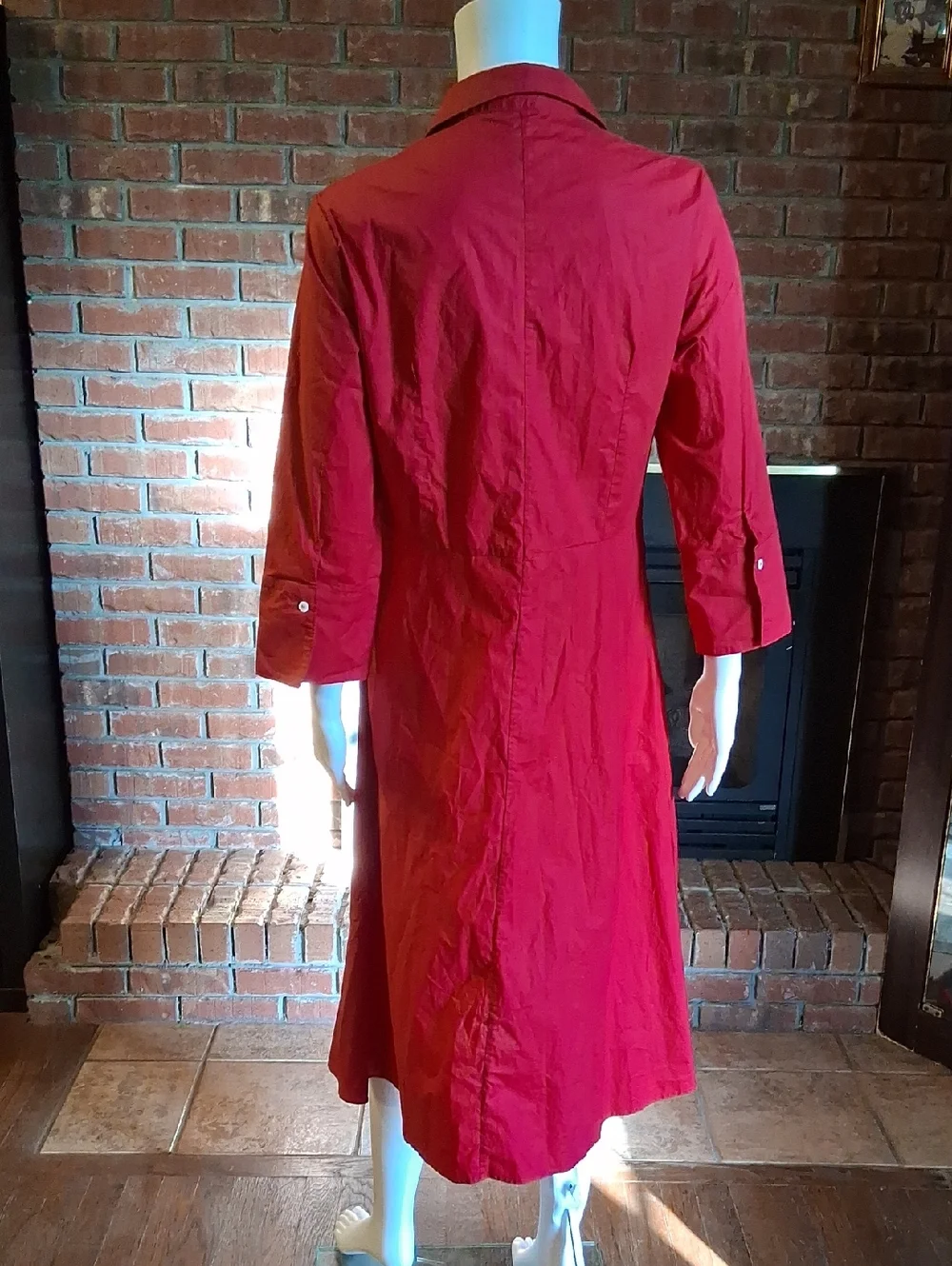 Rosso35 Red Button-Front Maxi Shirt Dress - Picture 2 of 7